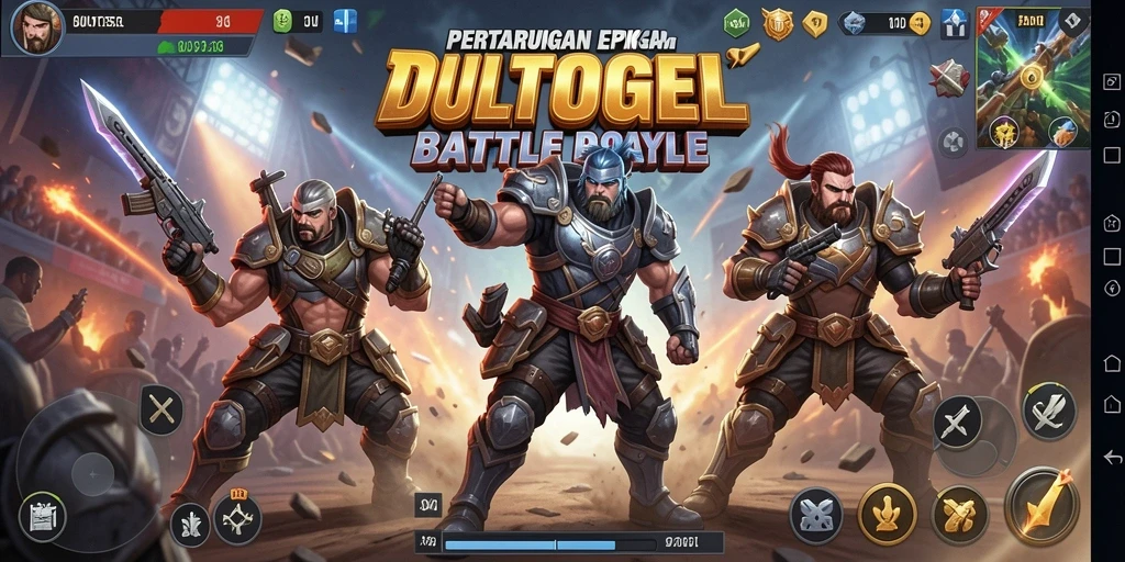 Tampilan gameplay seru dan menegangkan di DULTOGEL Battle Royale.