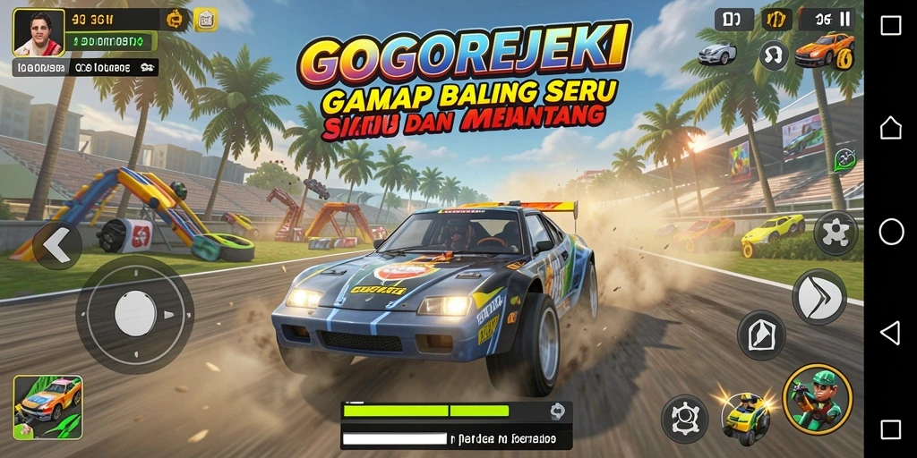 Tampilan gameplay menegangkan di trek balap GOGOREJEKI.