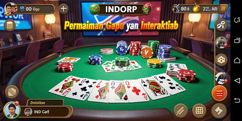 Tampilan gameplay menarik dan interaktif dari permainan Gaple.