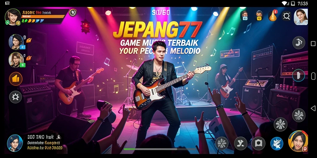 Tampilan gameplay seru di JEPANG77 dengan berbagai lagu musik.