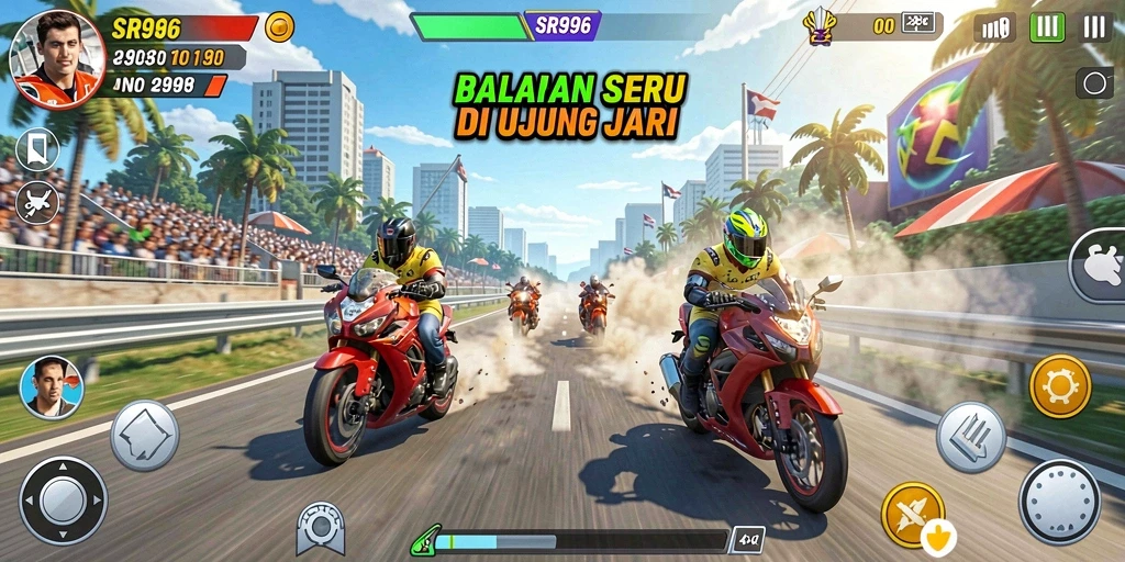 Gameplay menegangkan di SR996 dengan mobil balap yang luar biasa.